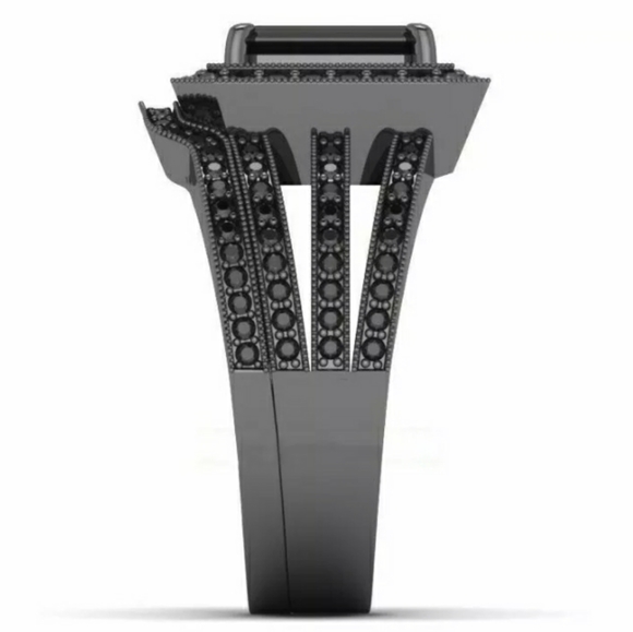 New Black Saphire Ring - Picture 5 of 6